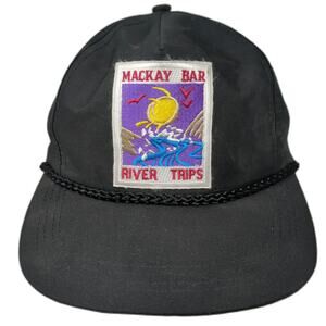 Sportcap 5 Panel Black One Size Hat Mackay Bar River Trips Rope Slideback Patch